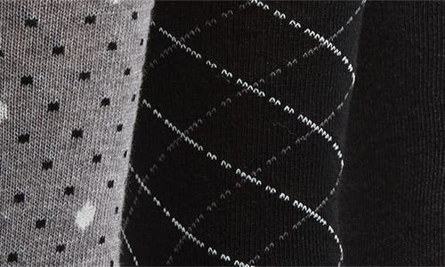 Cole Haan Assorted Dot 3-pack Dress Socks In Black
