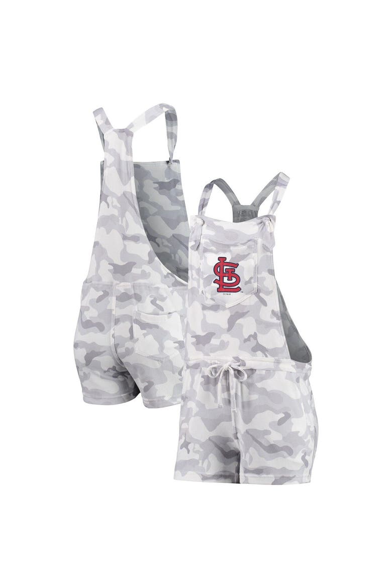 Women's Concepts Sport Gray St. Louis Cardinals Camo Overall Romper, Alternate, color, Gray