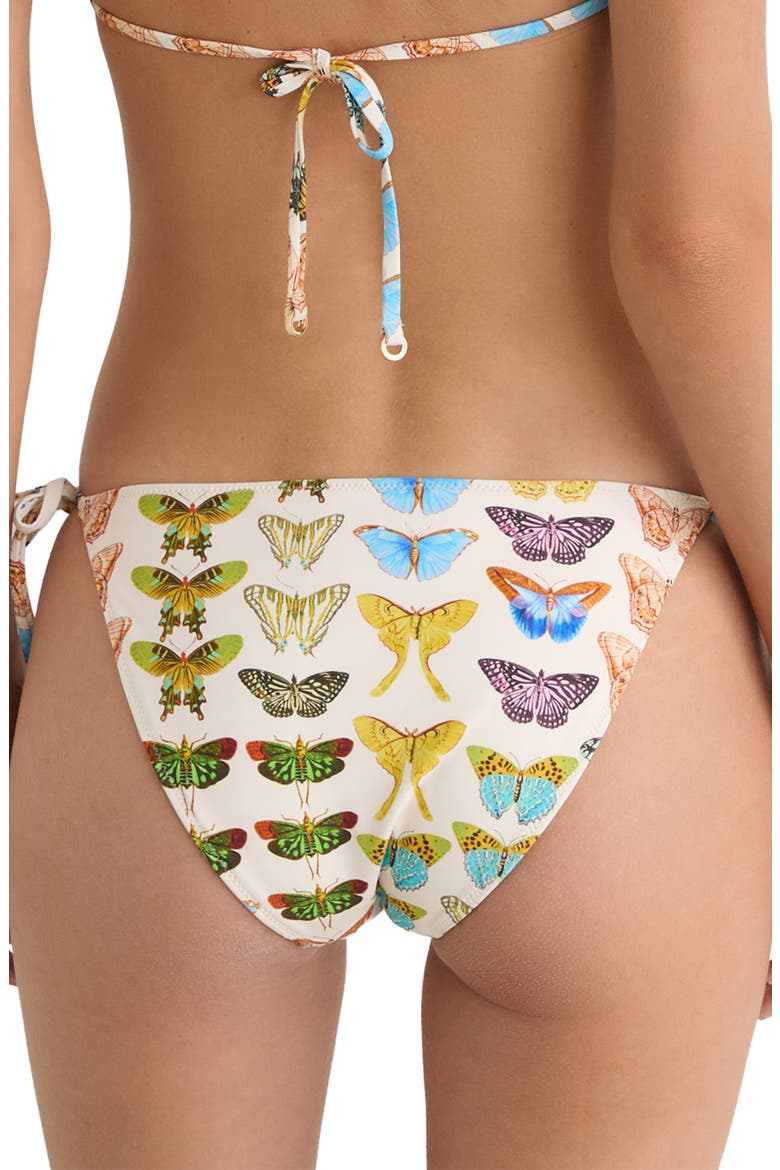 Thia Butterfly Print Side Tie Bikini Bottoms, Alternate, color, CREAM PRINT