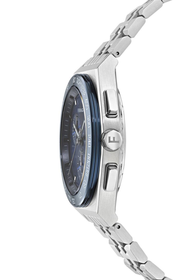 Vega New Chrono Bracelet Watch, 42mm, Alternate, color, BLUE/ STAINLESS STEEL