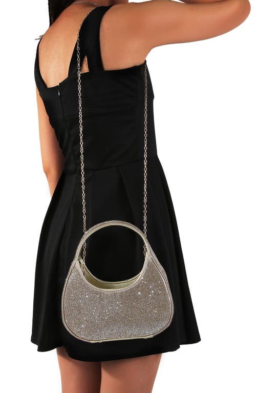Berness Rhinestone Circle Bag In Gold