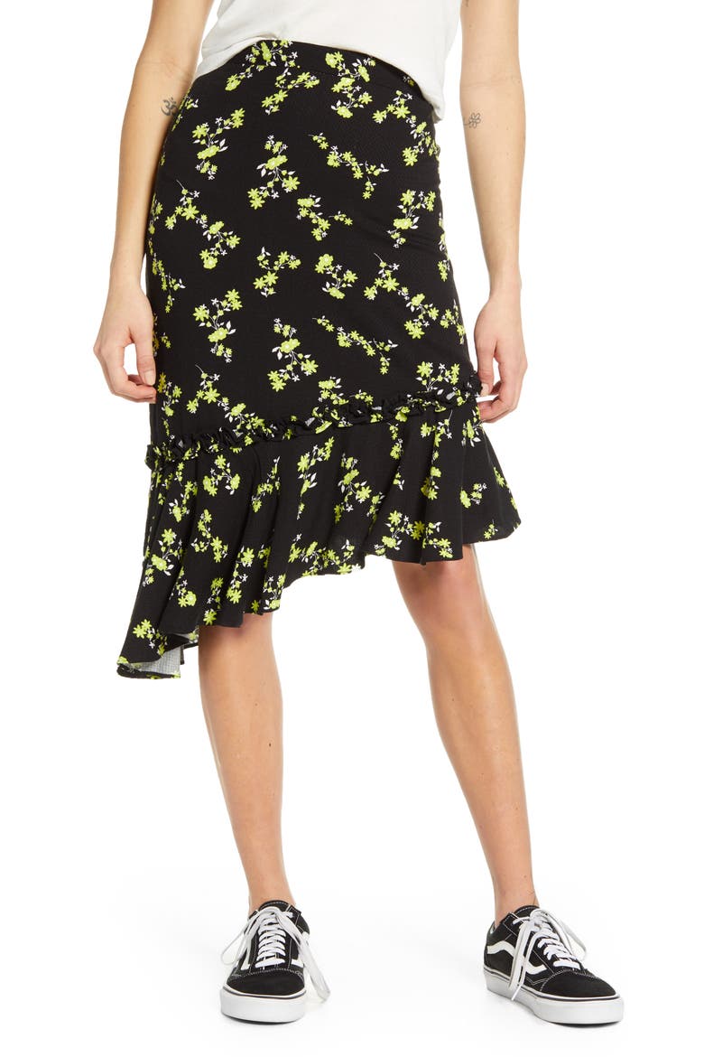 Asymmetrical Skirt, Main, color, BLACK LILY LACE