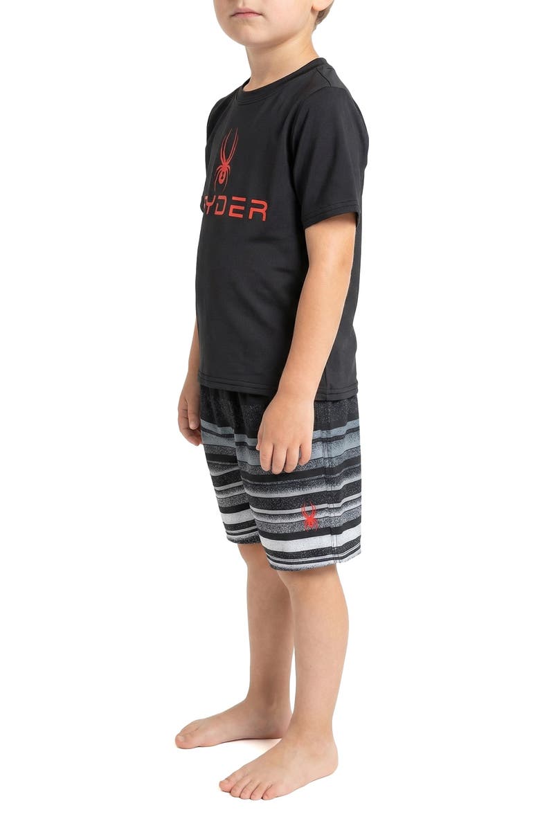 Spyder Kids' Rashguard Top & Swim Trunks Set, Alternate, color, Caviar