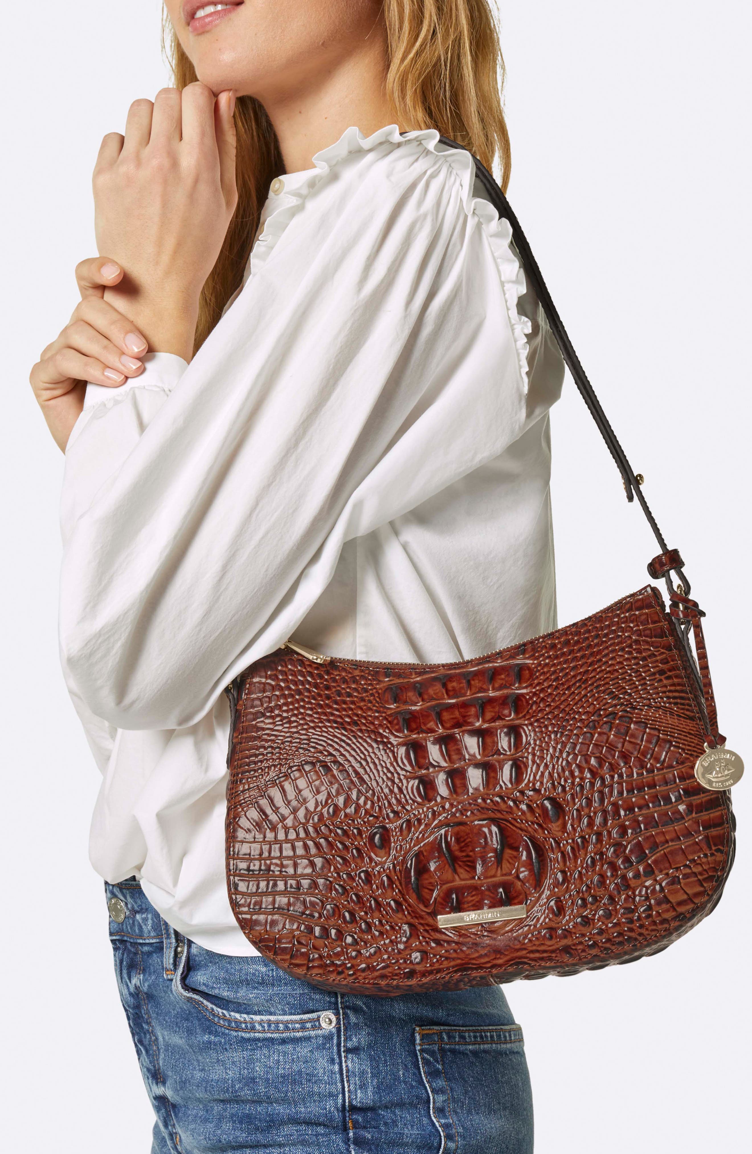 Brahmin Shayna Gradient Croc Embossed Leather Crossbody Bag, Alternate, color, 