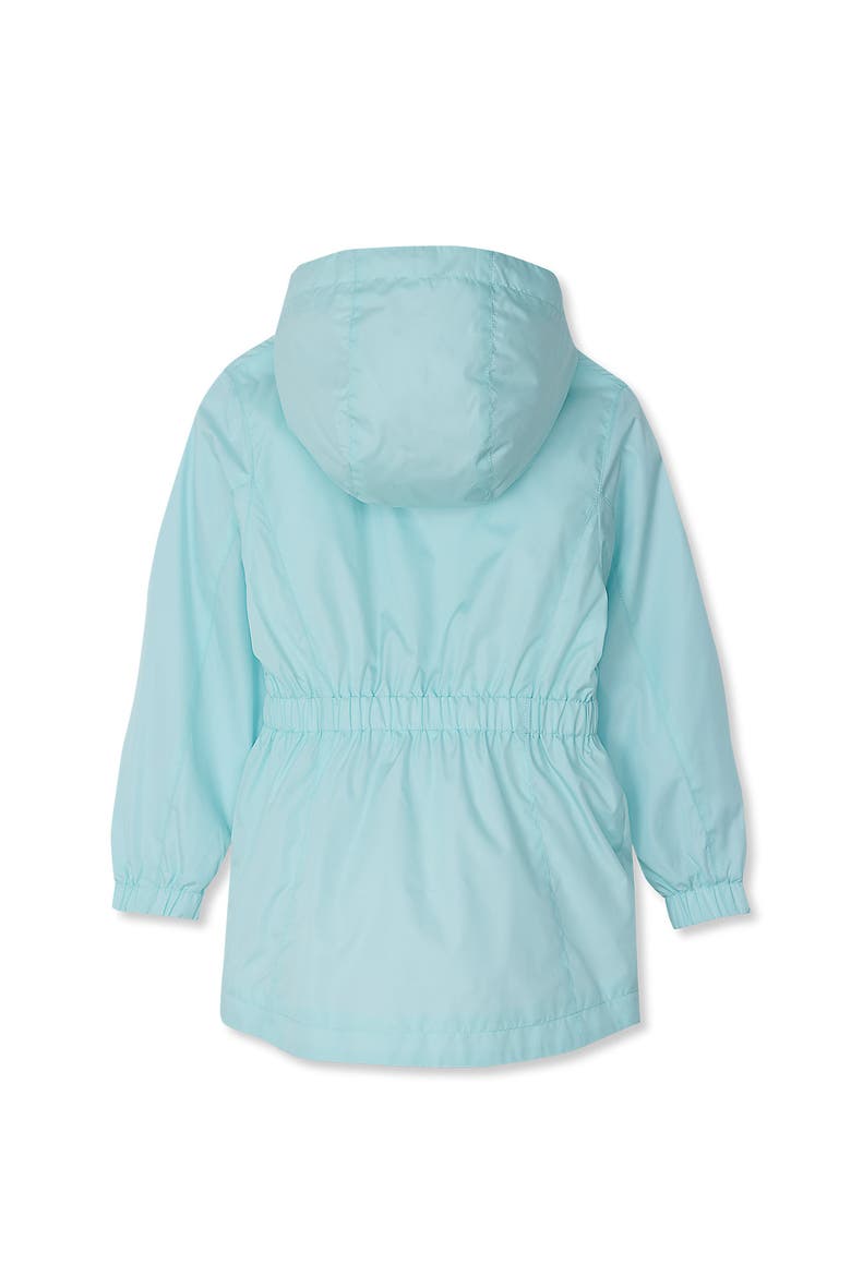 Girls Hooded Water Resistant Rain Jacket, Alternate, color, Light Blue