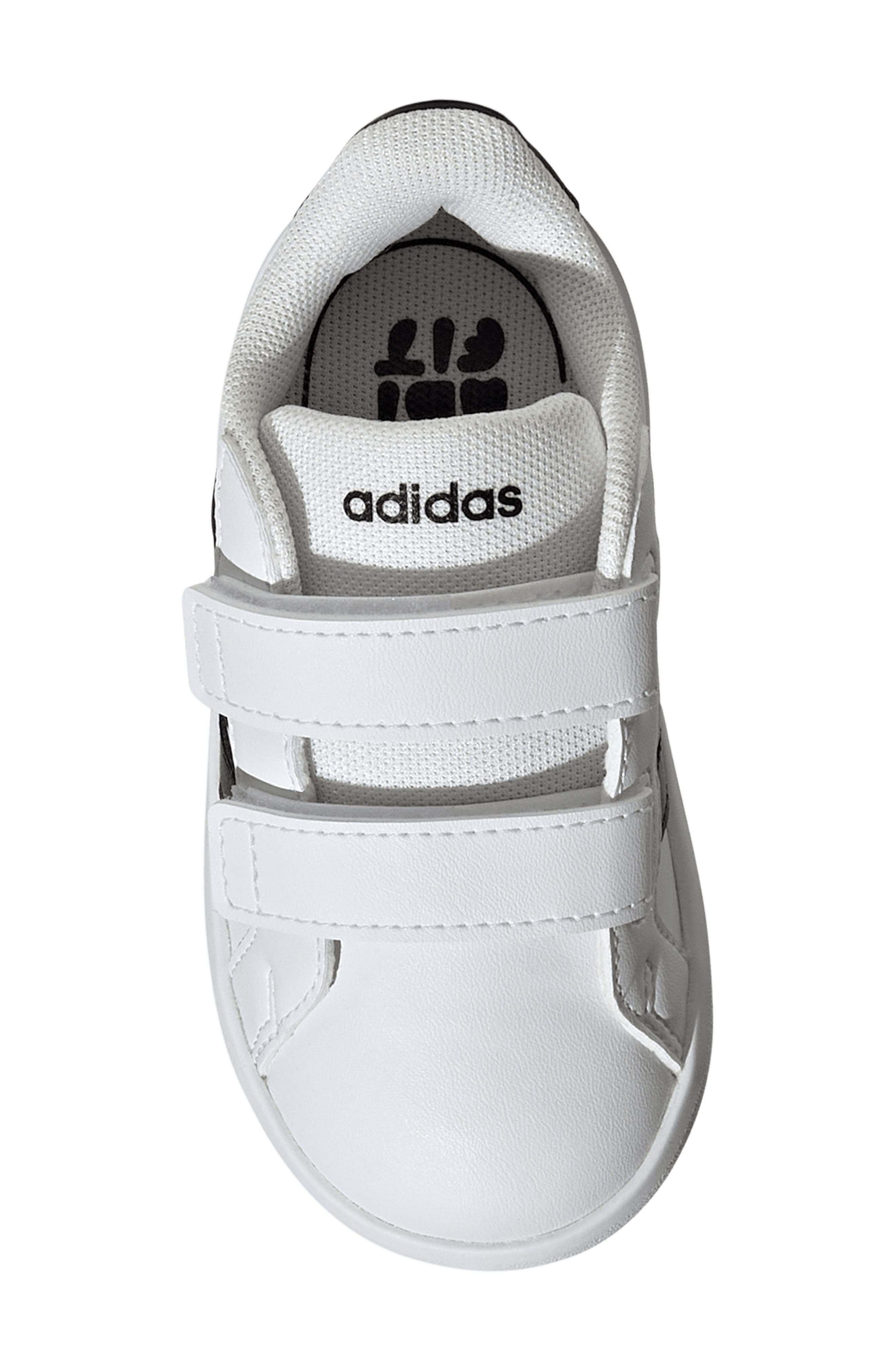 Kids' Grand Court Sneaker, Alternate, color, FOOTWEAR WHITE/ CORE BLACK