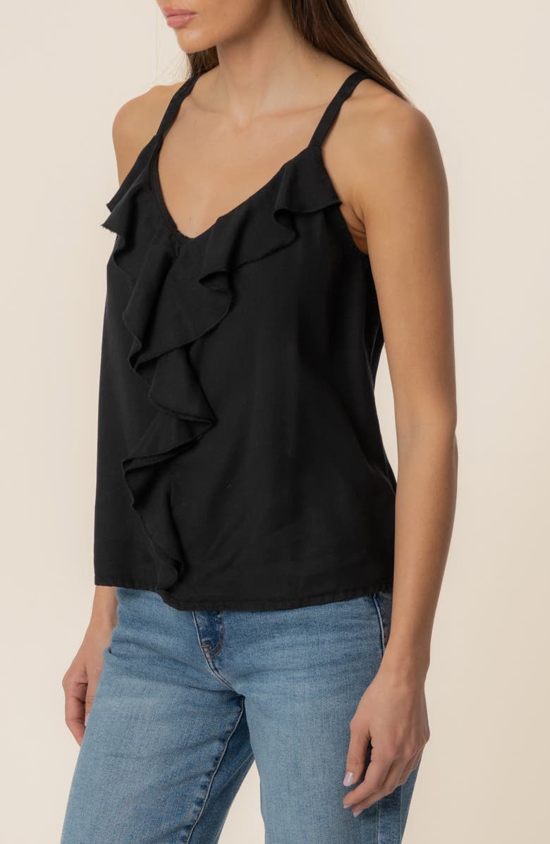KUT from the Kloth Carmen Ruffle Sleeveless Top, Alternate, color, Black