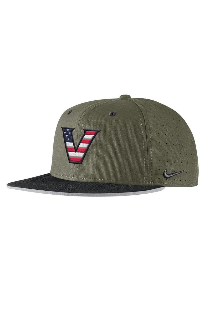 Nike Men's Nike Olive Vanderbilt Commodores 2025 On-Field True Performance Baseball Fitted Hat, Alternate, color, 