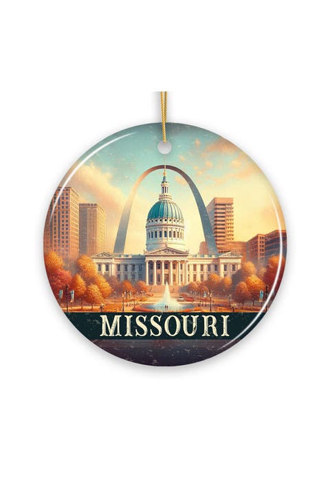 Missouri Gateway Arch And Courthouse Ceramic Ornament