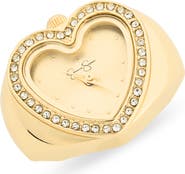 Jessica Simpson Crystal Heart Ring Watch