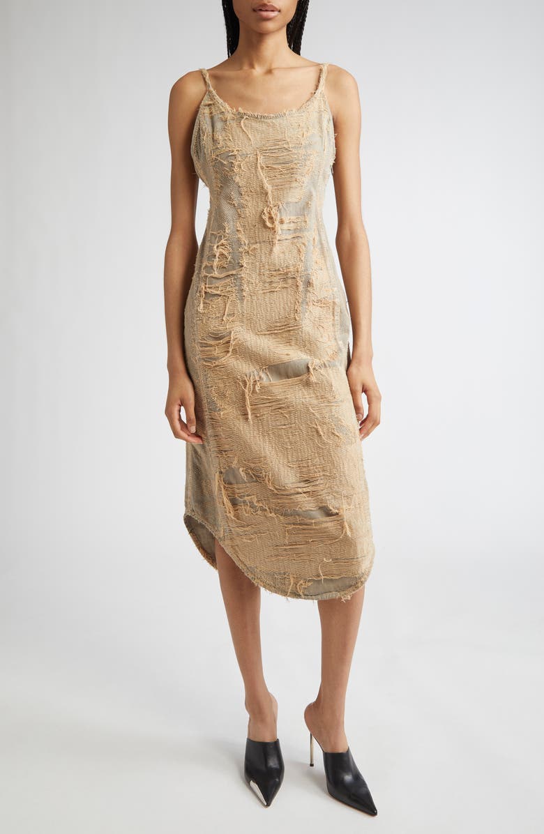 DIESEL<sup>®</sup> De-Vera-Fsg Denim Midi Dress, Main, color, Beige