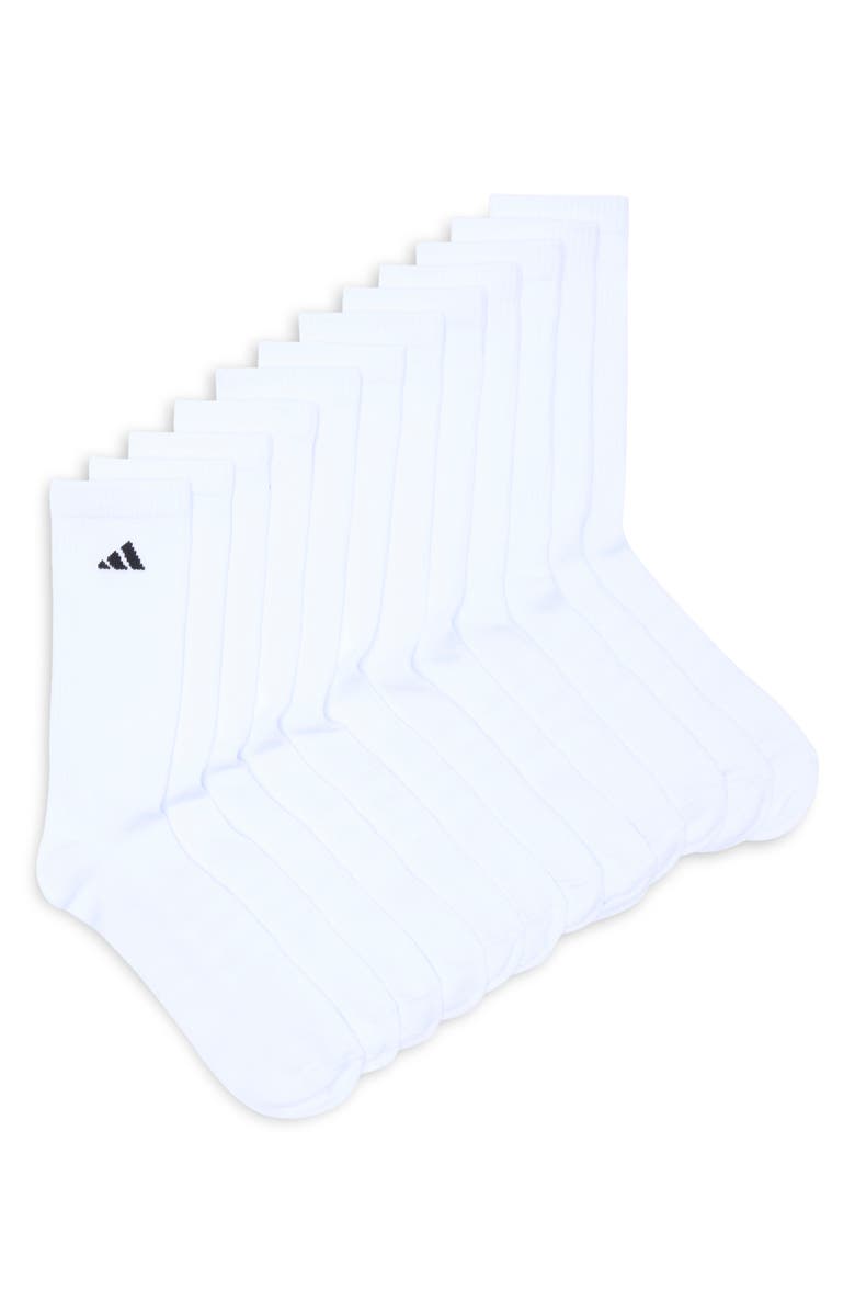 adidas Superlite 3.0 6-Pack Crew Socks, Main, color, White/ Black