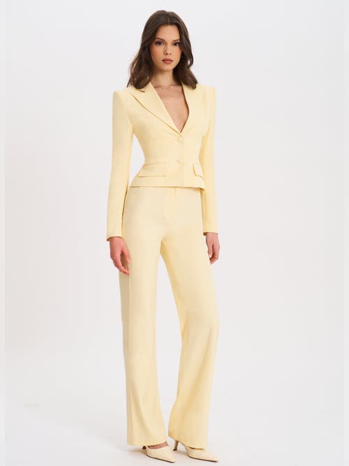 Miss Circle Quinnie Slim Straigh Leg Suit Pants In Yellow