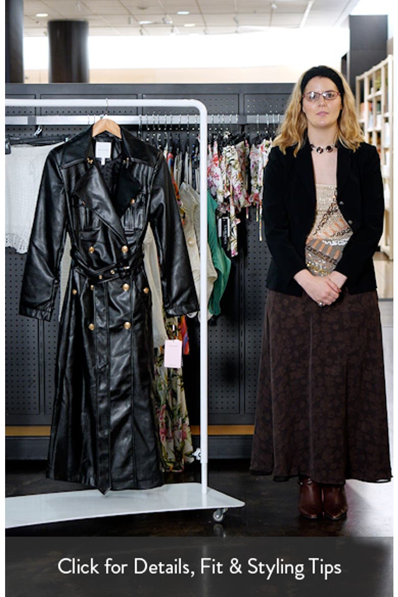 Belted Faux Leather Utility Trench Coat video