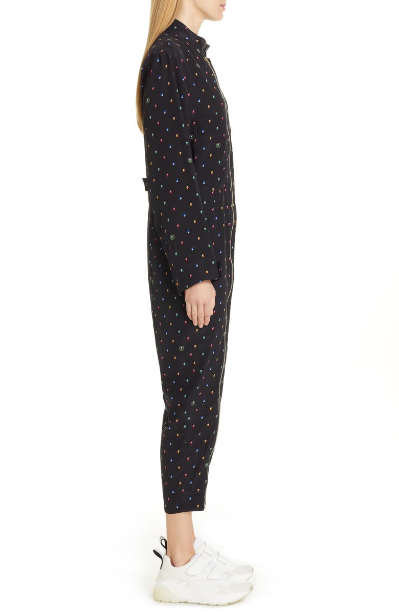 Stella McCartney Circle Print Silk Jumpsuit, Alternate, color,