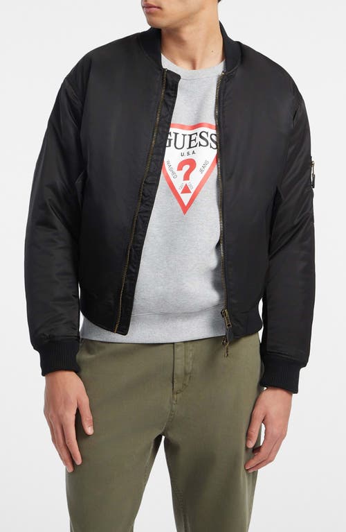 Guess Water Repellent Bomber Jacket In Jblk
