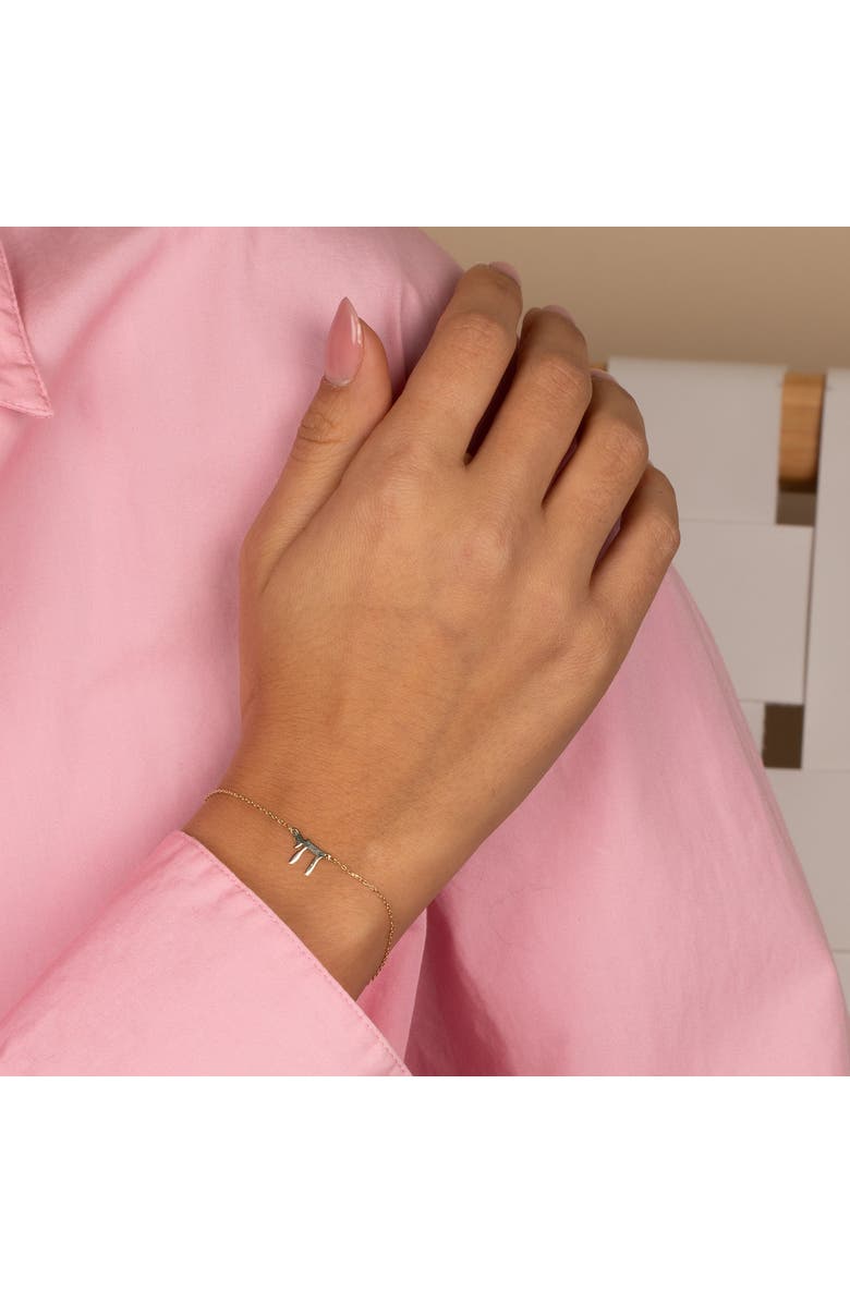 BY ADINA EDEN Solid Chai Pendant Bracelet 14K, Alternate, color, 