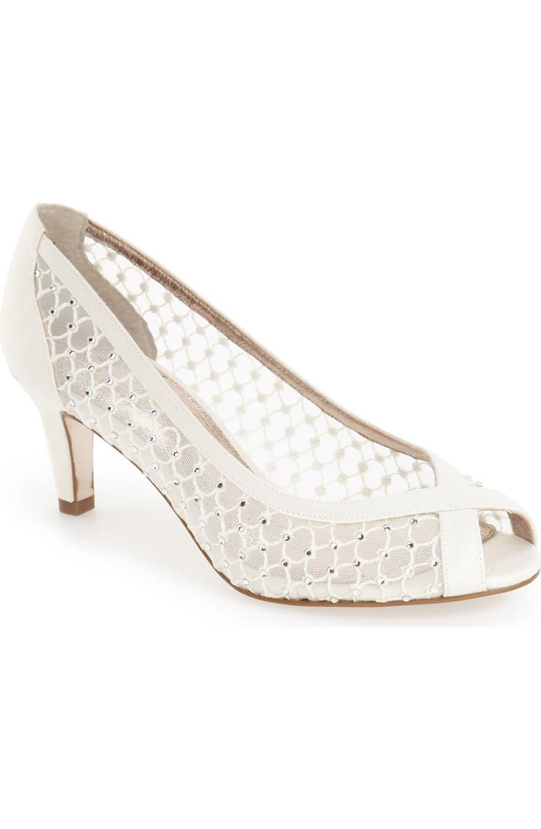 Adrianna Papell 'Zandra' Crystal Embellished Peep Toe Pump, Main, color,