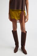Siedrés Niera Lace Trim Satin Miniskirt
