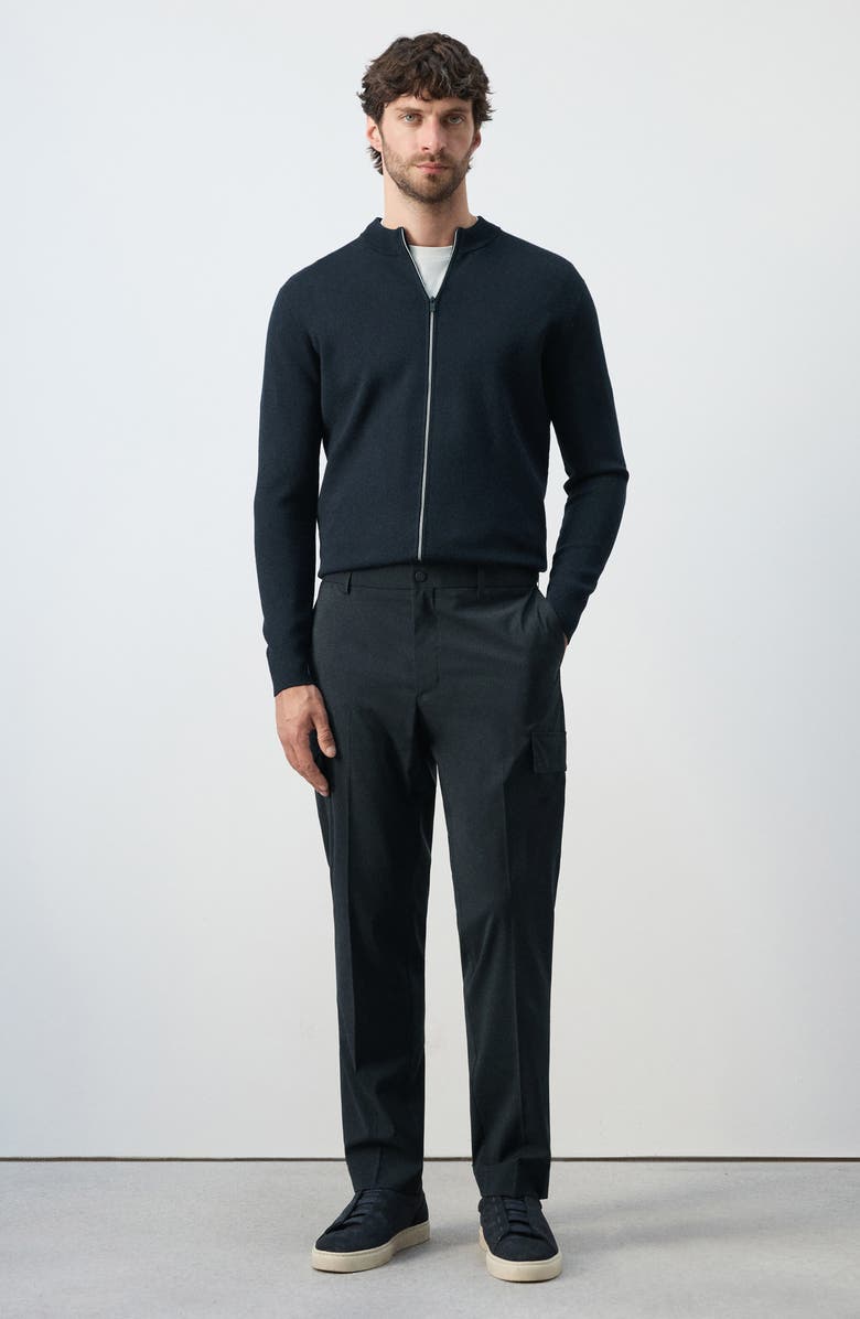 MANGO Slim Fit Dress Pants, Alternate, color, Navy