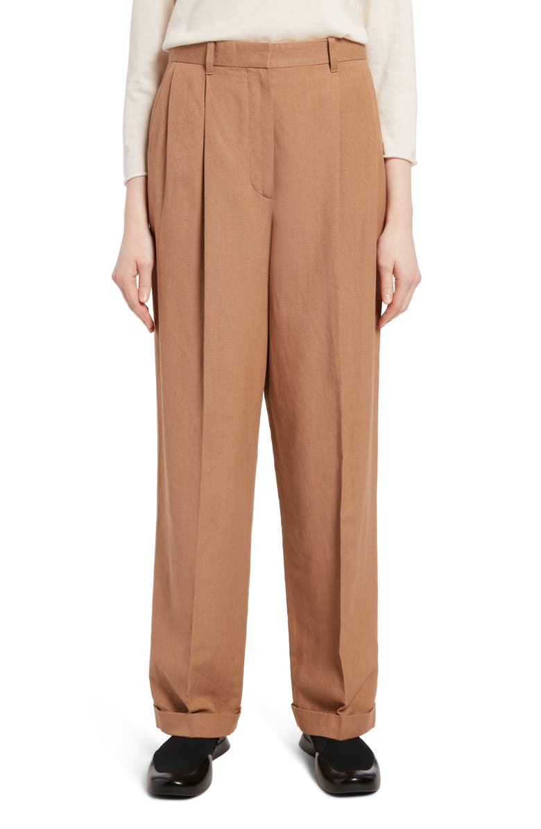 The Row Cassandra Silk & Linen Pants, Main, color,