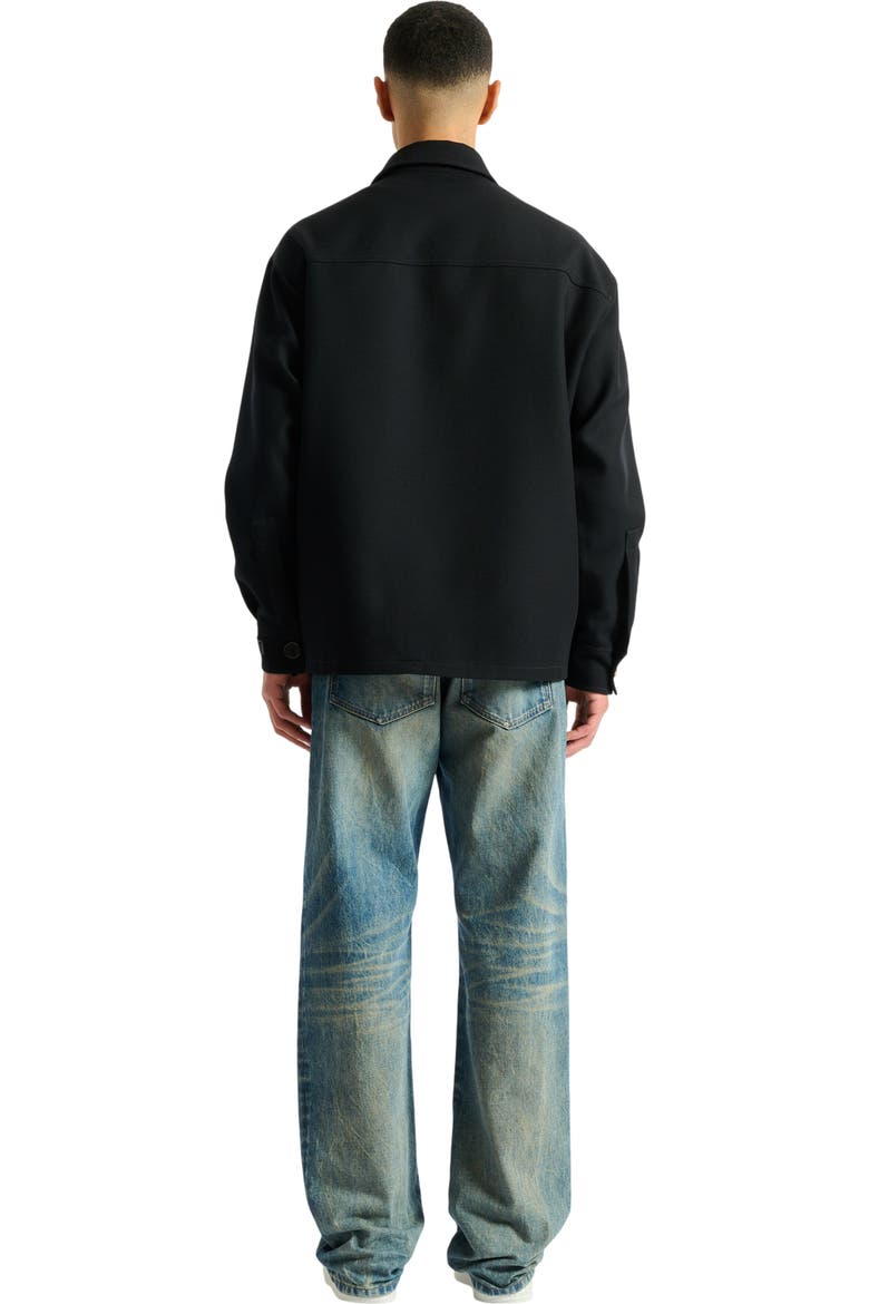 Wool twill overshirt, Alternate, color, black