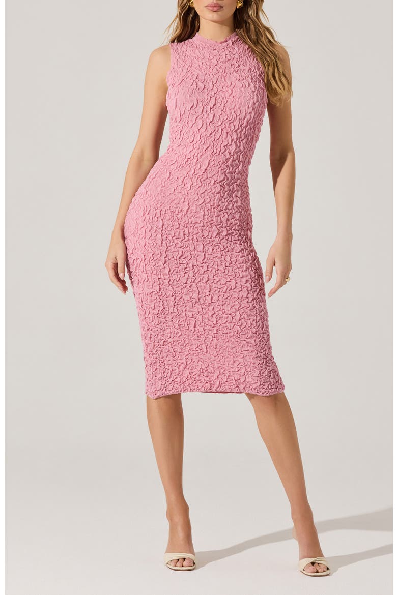 Scrunch Body-Con Dress, Alternate, color, PEONY PINK
