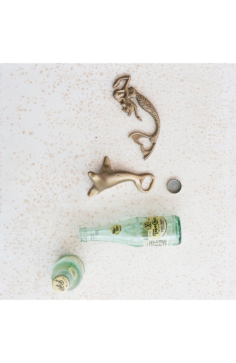 Storied Home Metal Mermaid Shaped Bottle Opener, Antique Gold Finish, Alternate, color,