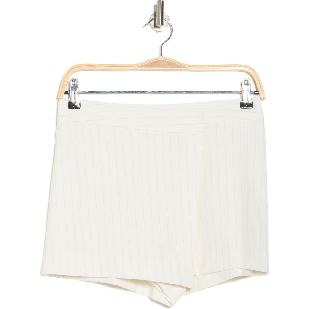 Leith Suiting Mini Skort In Ivory- Grey Chia Pinstripe