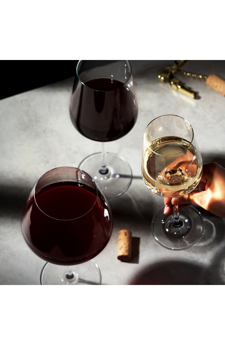 Viski Reserve European Crystal Burgundy Glasses Set of 4, Alternate, color, Clear