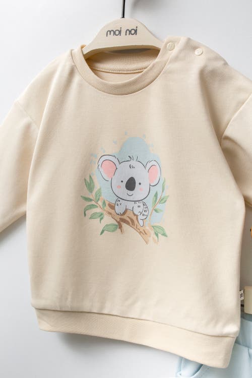 Moi Noi Koala Sweat Set In Neutral