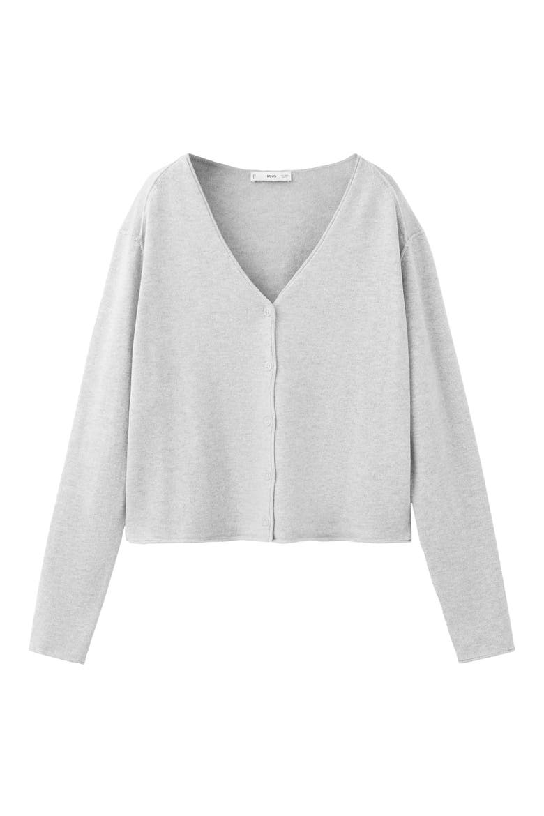 V-Neck Knit Cardigan, Main, color, MEDIUM HEATHER GREY