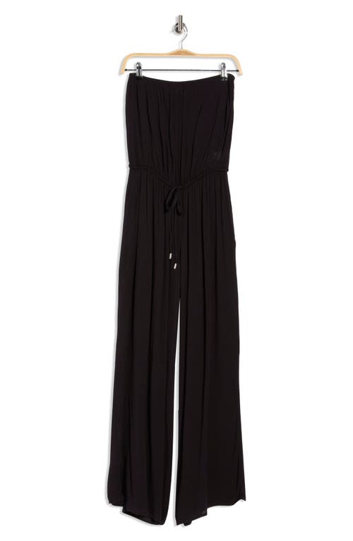 Elan Strapless Cover-up Jumpsuit In Black