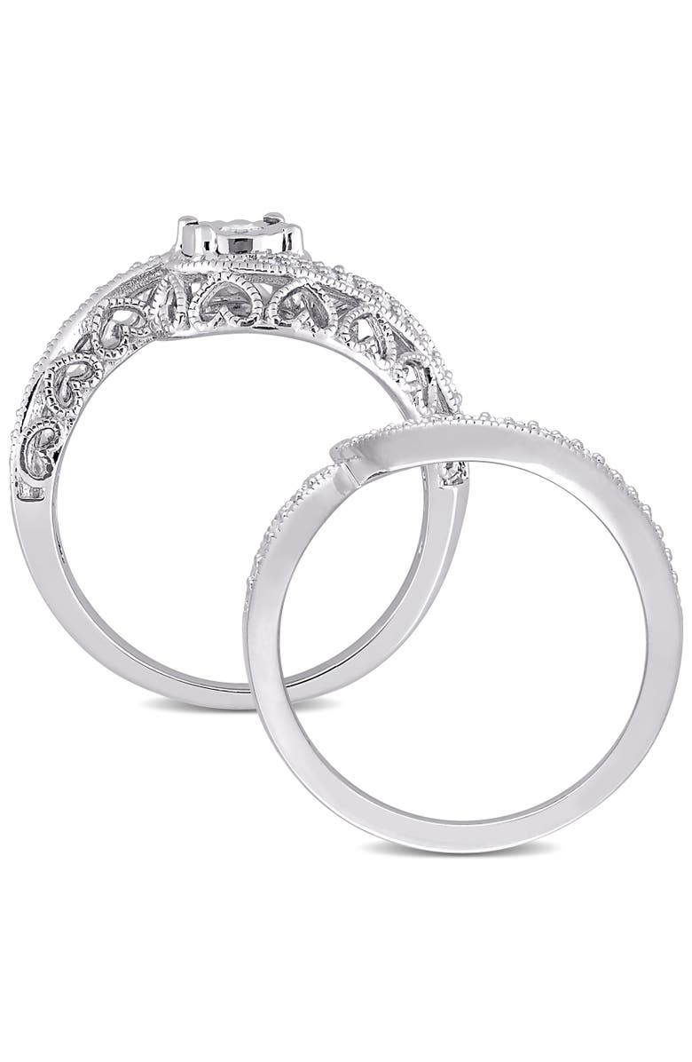 Julianna B. Diamond Vintage Bridal Ring, Alternate, color, Sterling Silver