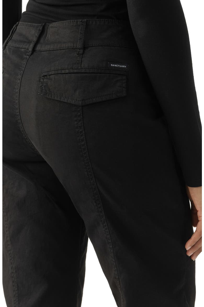 Sahara Tapered Stretch Cotton Utility Pants, Alternate, color, BLACK