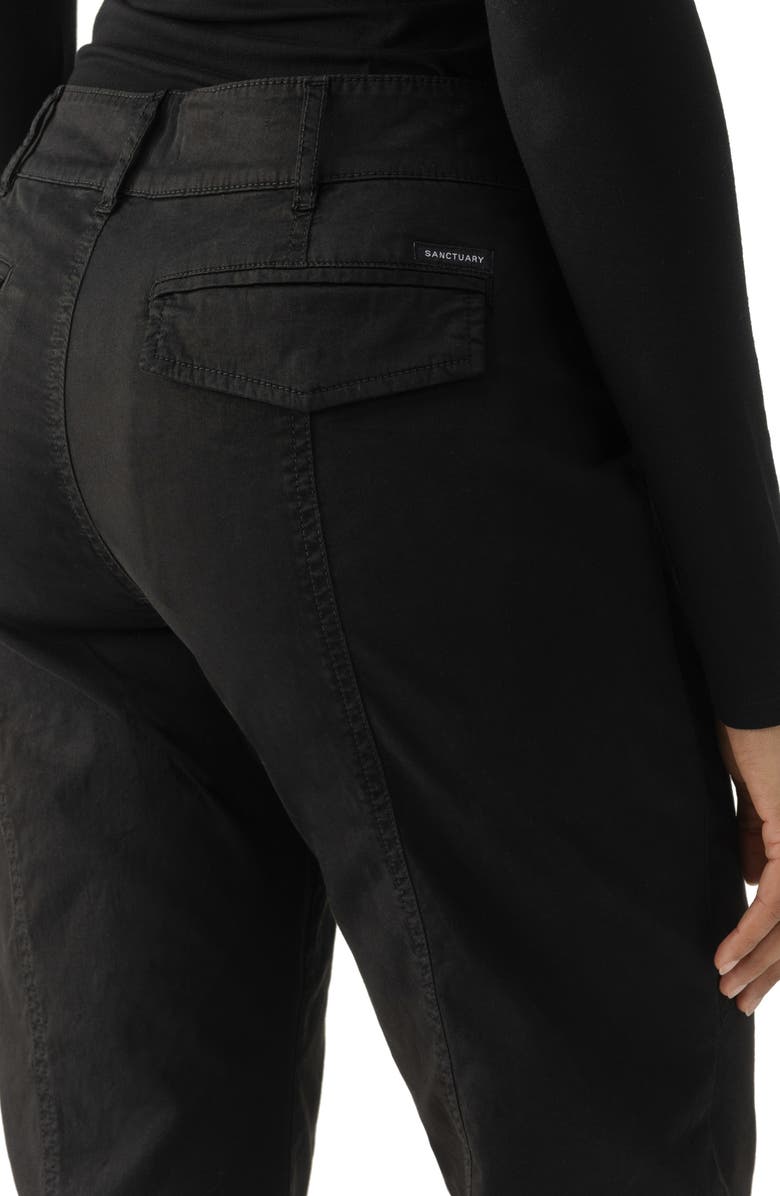 Sanctuary Sahara Tapered Stretch Cotton Utility Pants, Alternate, color, Black