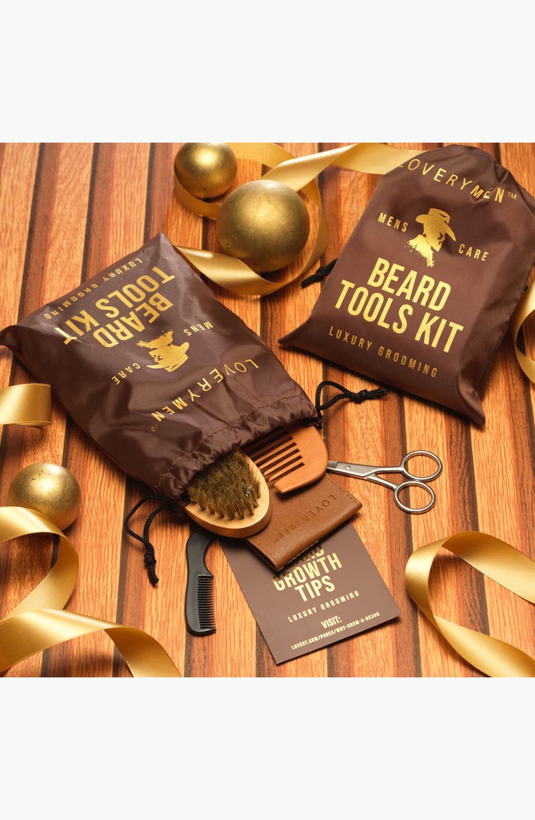 Lovery Beard Tools Kit Premium Comb, Shears, Brush, Comb To-Go, & Travel Pouch, Alternate, color, NO COLOR