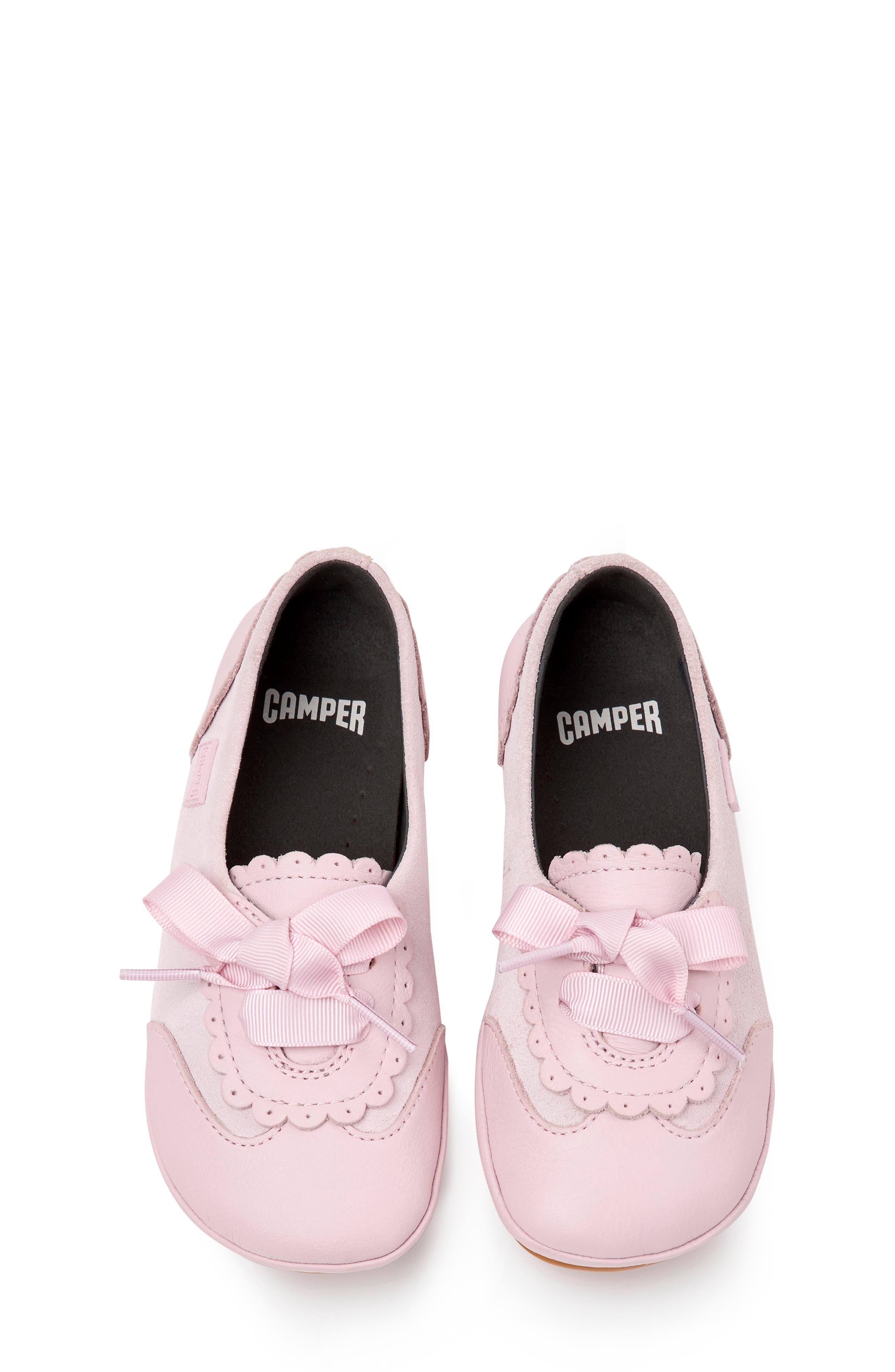 Kids' Right Leather Flat, Alternate, color, LT/ PASTEL PINK
