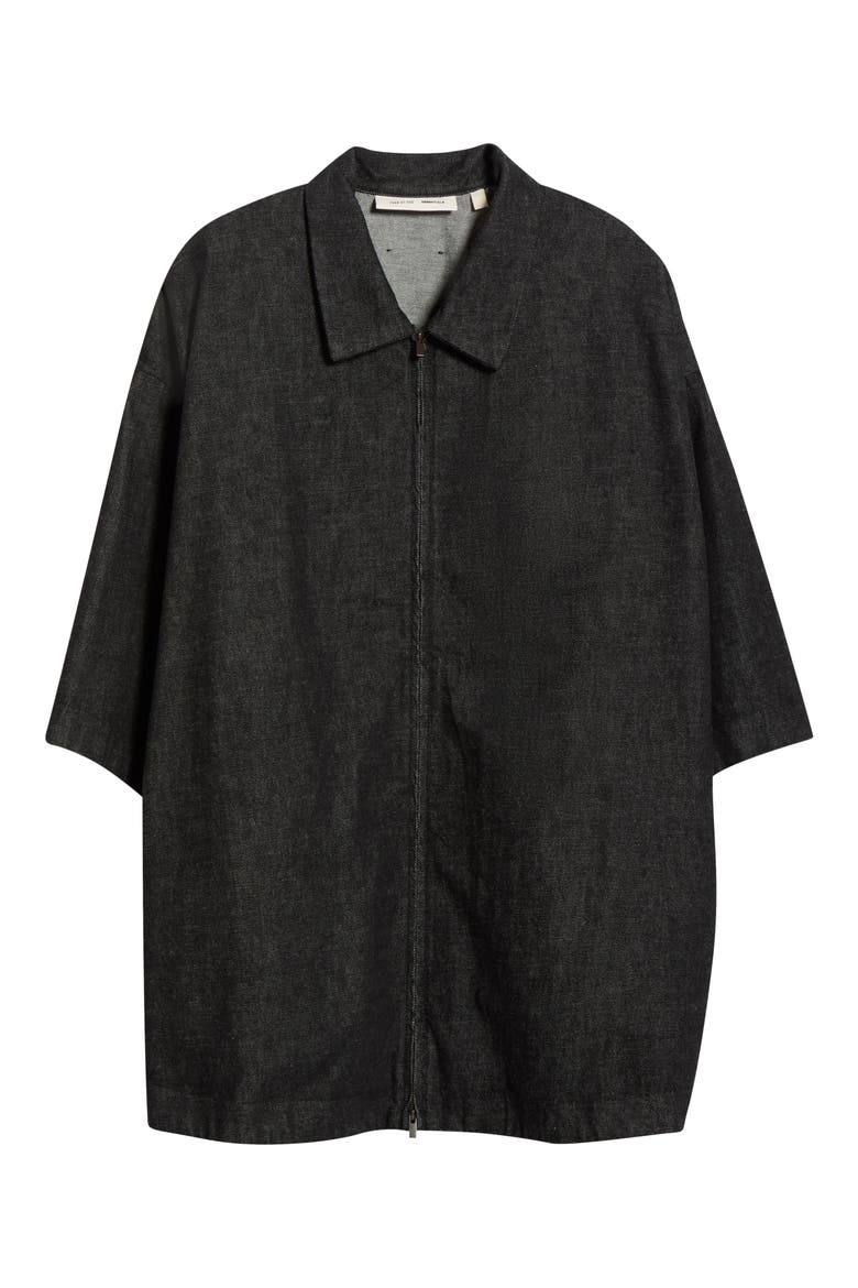 Denim Zip Work Shirt, Alternate, color, VINTAGE BLACK