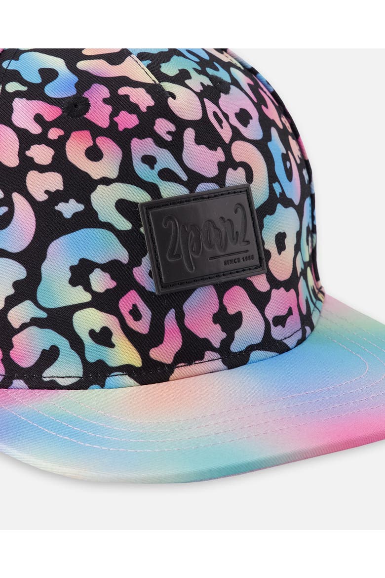 Flat Brim Animal Cap, Alternate, color, Black Animal Print