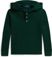 Polo Ralph Lauren Kids' Waffle Knit Cotton Hooded Henley