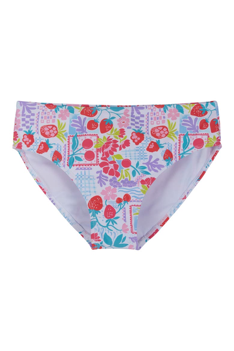 Kids' Short Sleeve Two-Piece Rashguard Swimsuit, Alternate, color, WHITE MULTI
