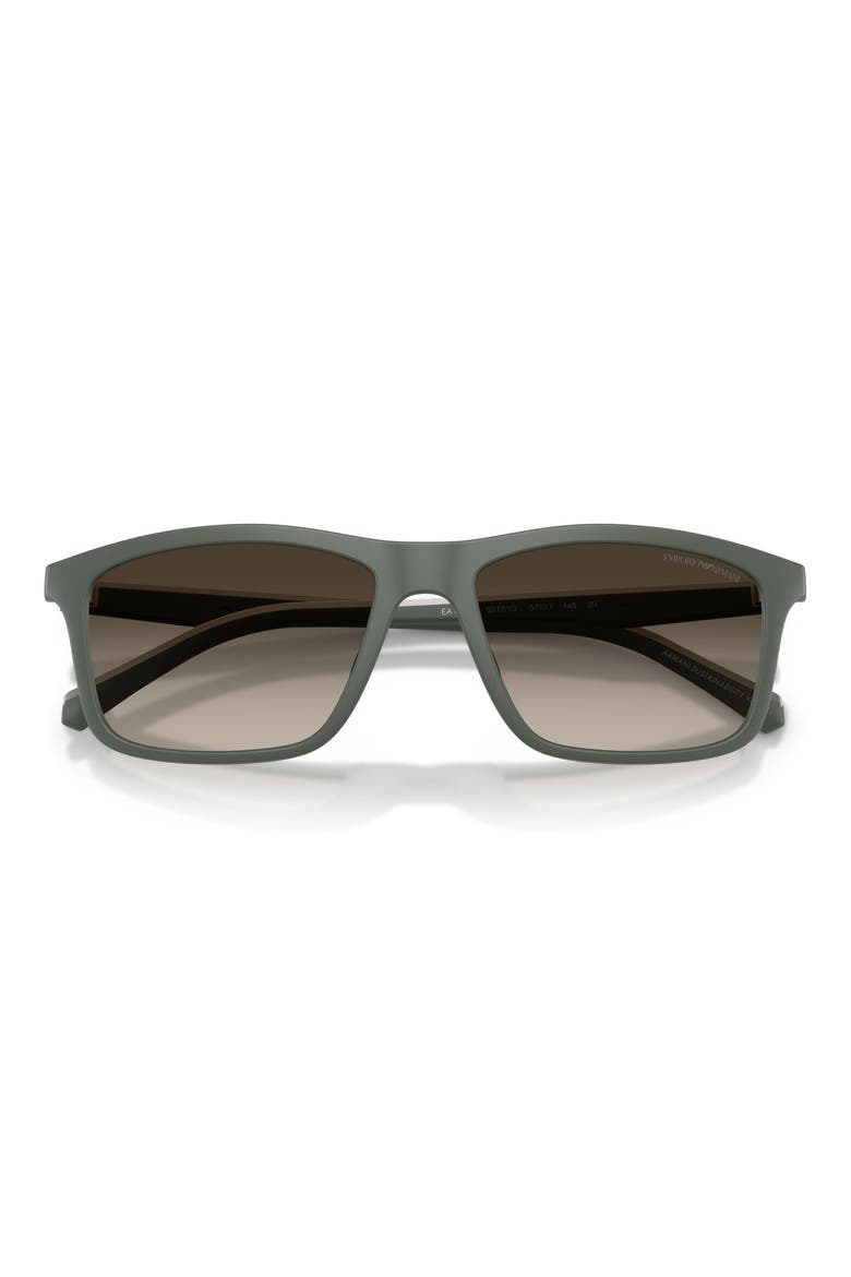 57mm Gradient Pillow Sunglasses, Alternate, color, MATTE GREEN / GRADIENT BROWN