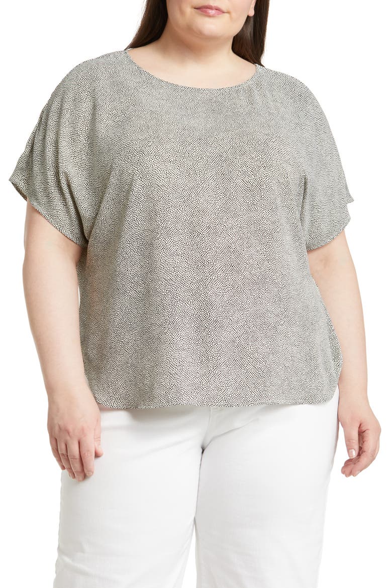 Dot Print Blouse, Main, color, ANNE WHITE/ ANNE BLACK