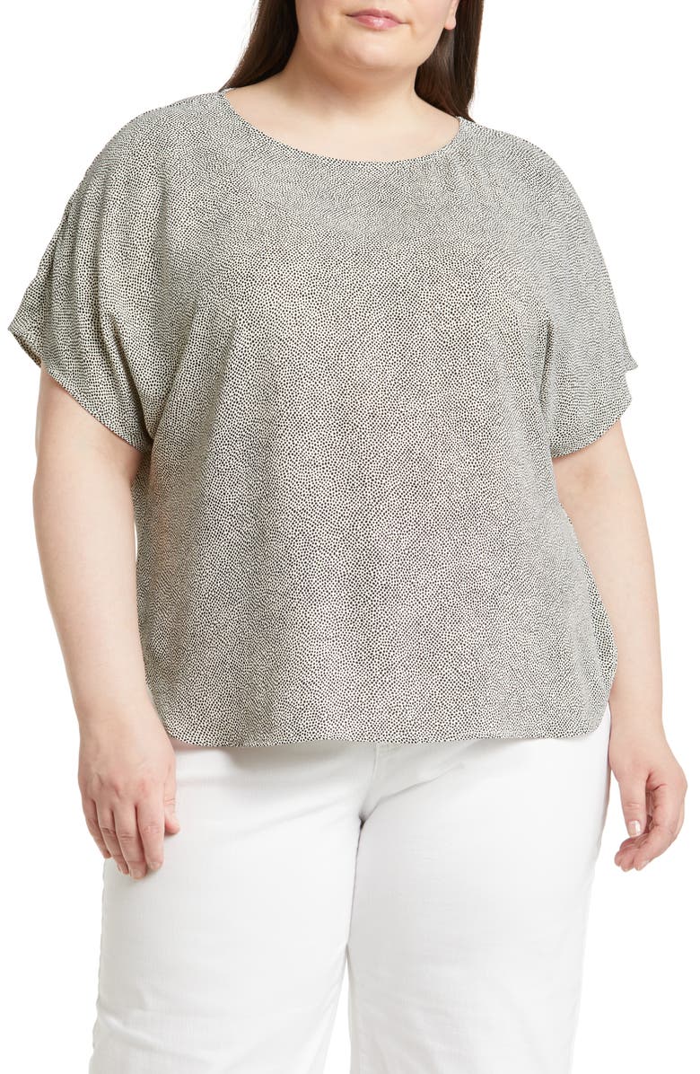 Anne Klein Dot Print Blouse, Main, color, Anne White/ Anne Black