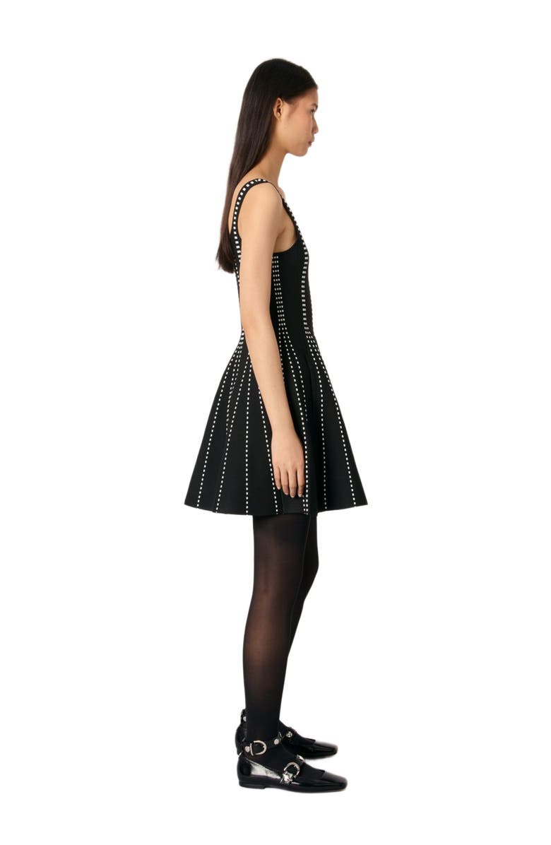 maje Mini jacquard knit dress, Alternate, color,