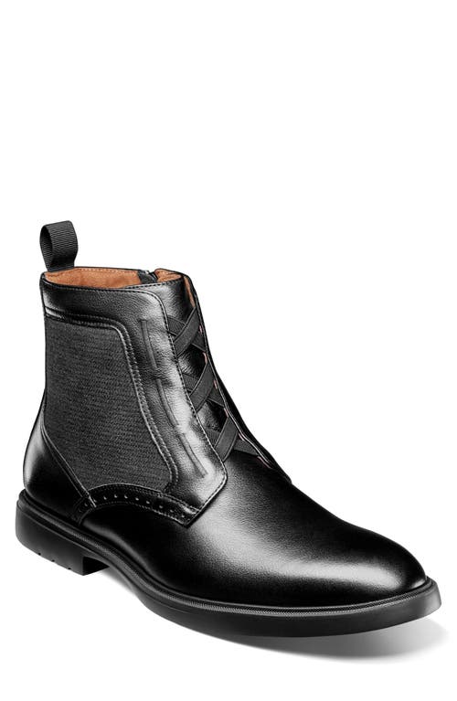 Stacy Adams Thompson Elastic Lace Boot In Black