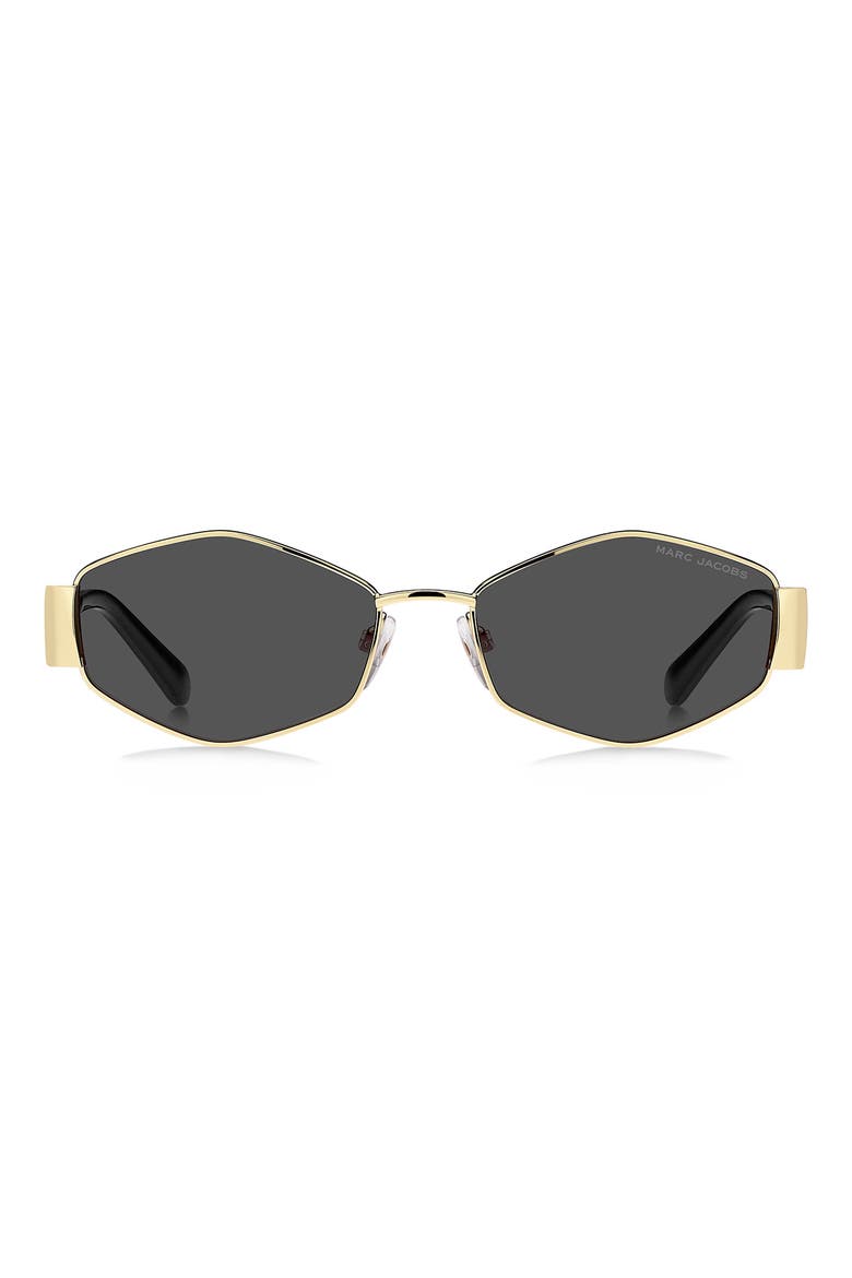 55mm Geometric Sunglasses, Main, color, GOLD BLACK/ GREY