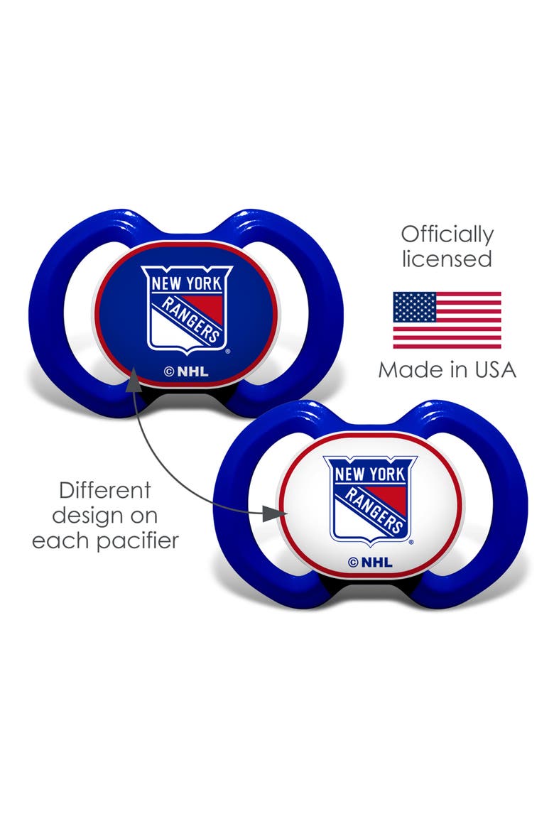 New York Rangers Pacifier 2-Pack, Alternate, color, Multicolor