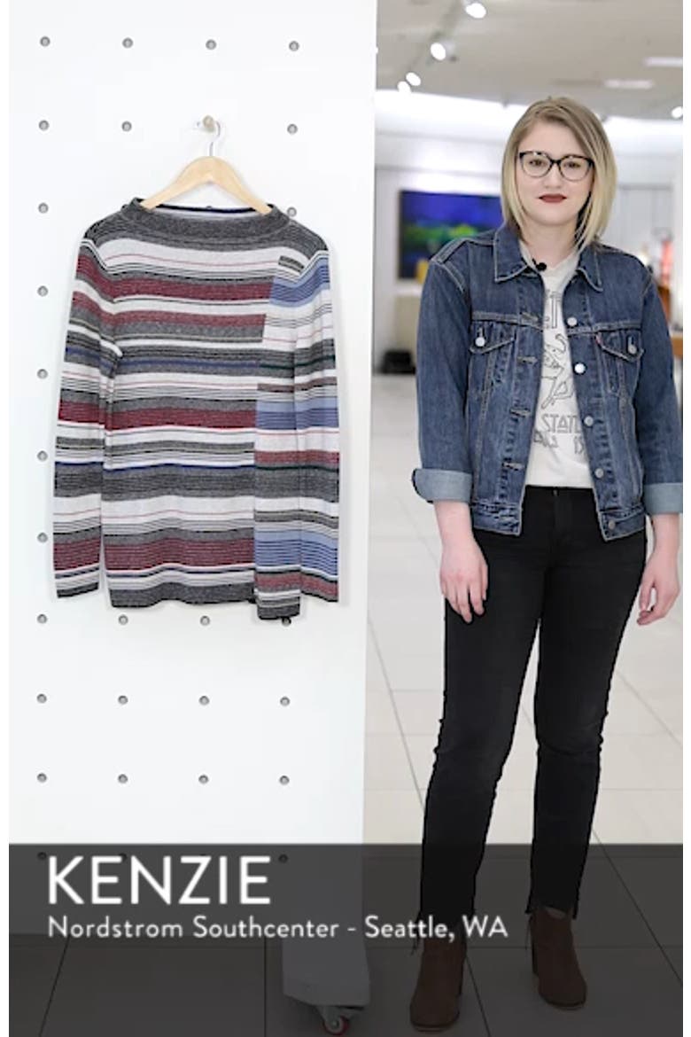 Banded Cotton Blend Offset Stripe Sweater video